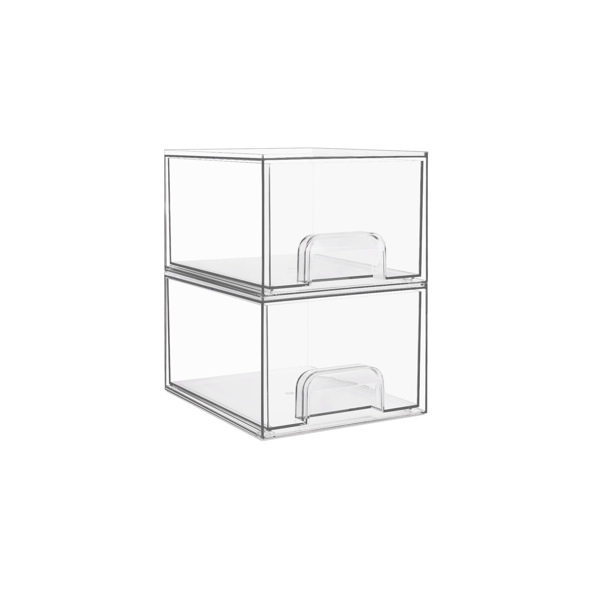 Vtopmart 2 Pack Small Clear Stackable Storage Drawers,Acrylic Bathroom Makeup Organizer,Plastic S... | Amazon (US)
