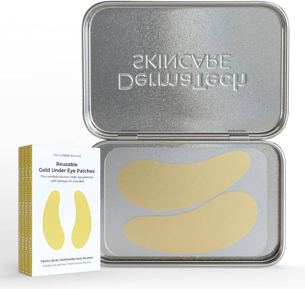 DermaTech Skincare Reusable Under Eye Patches Eco-Friendly Wrinkle Patches with Tin Case | 100% S... | Amazon (US)