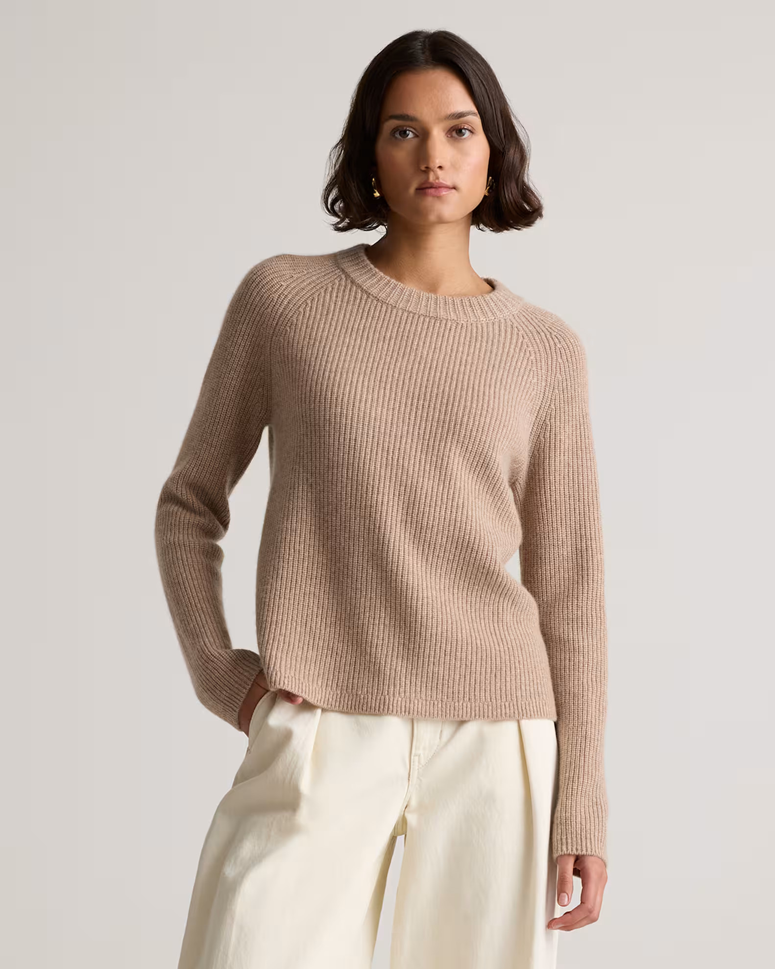 Mongolian Cashmere Fisherman Crewneck Sweater | Quince