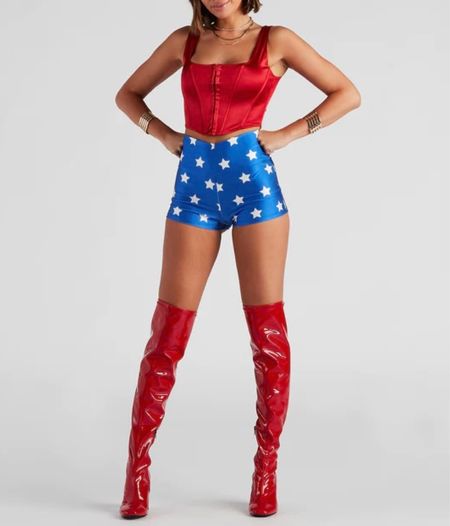 Take the flight of courage and save the city this Halloween as Lady Justice! A superhero lady such as yourself needs this bodysuit to create the perfect costume. #wonderwomen 

#LTKfindsunder100 #LTKHalloween #LTKSeasonal