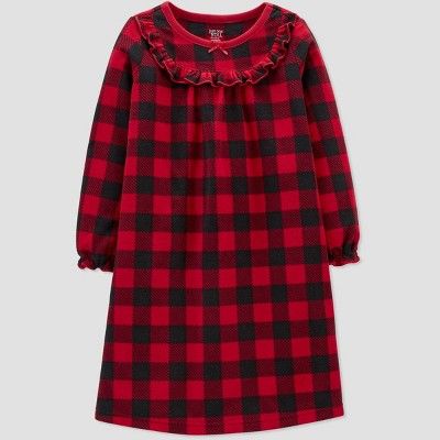 Toddler Girls' Buffalo Check & All Doors Gown Pajama Set - Just One You® made by carter's Red | Target