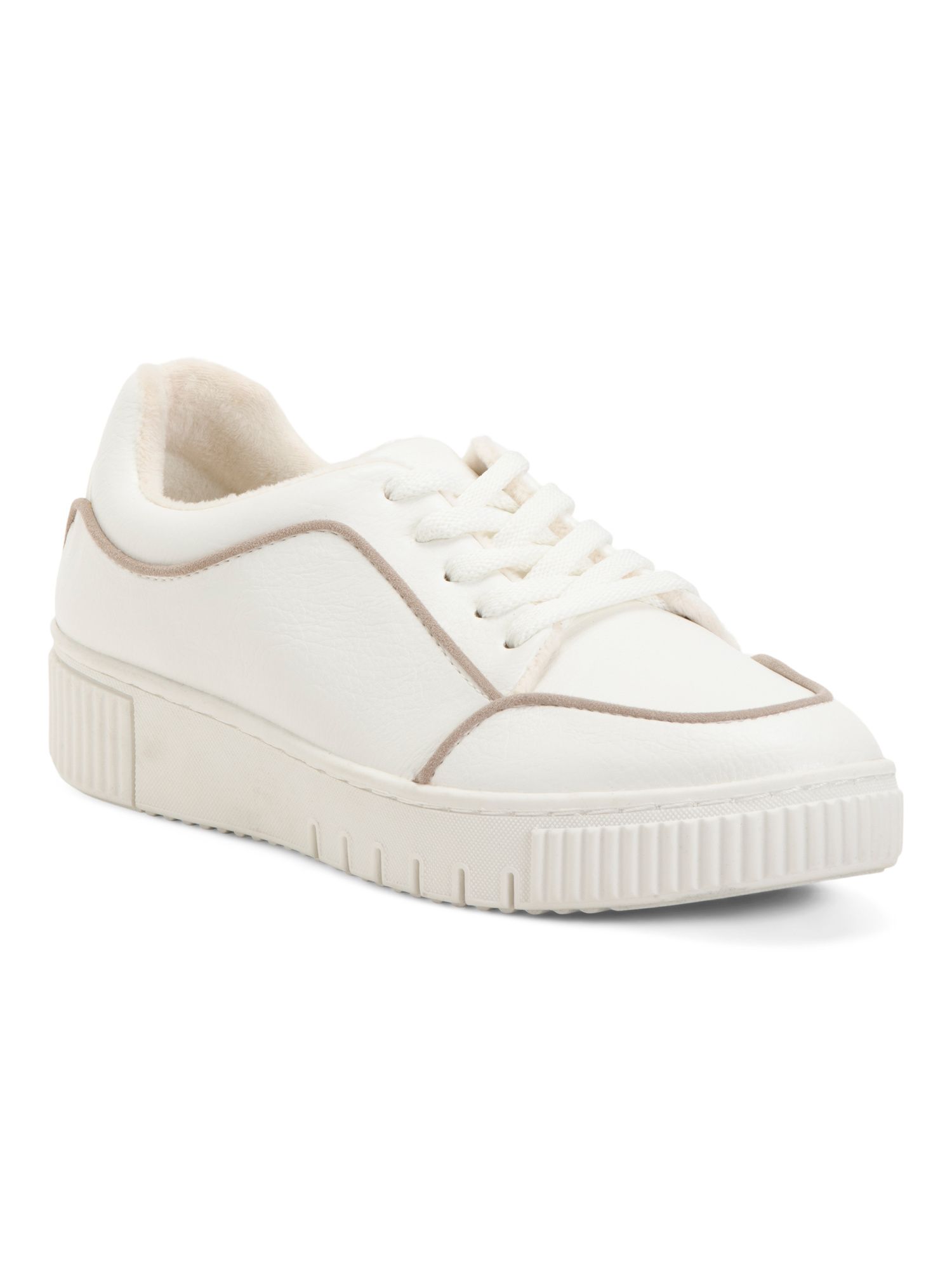 Comfort Faux Fur Lined Lace Up Sneakers | TJ Maxx