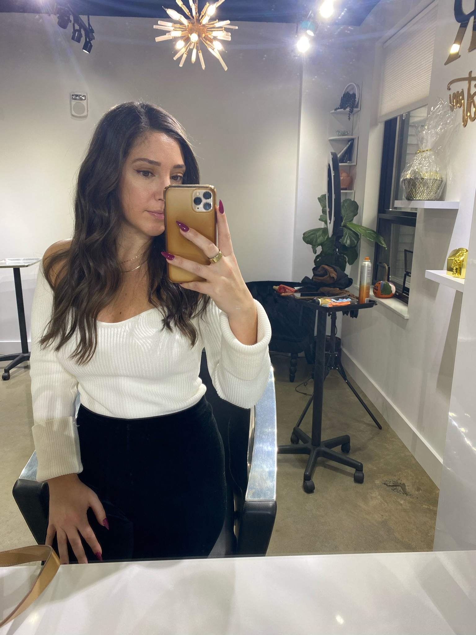 A white long sleeve top with a little extra detail and a velvet high waisted legging is a great go to outfit for fall/winter. It’s chic yet comfortable- I live in these commando leggings (I have size small) and this pixie market top which is amazing quality (also size small)

#LTKGiftGuide #LTKHoliday #LTKSeasonal