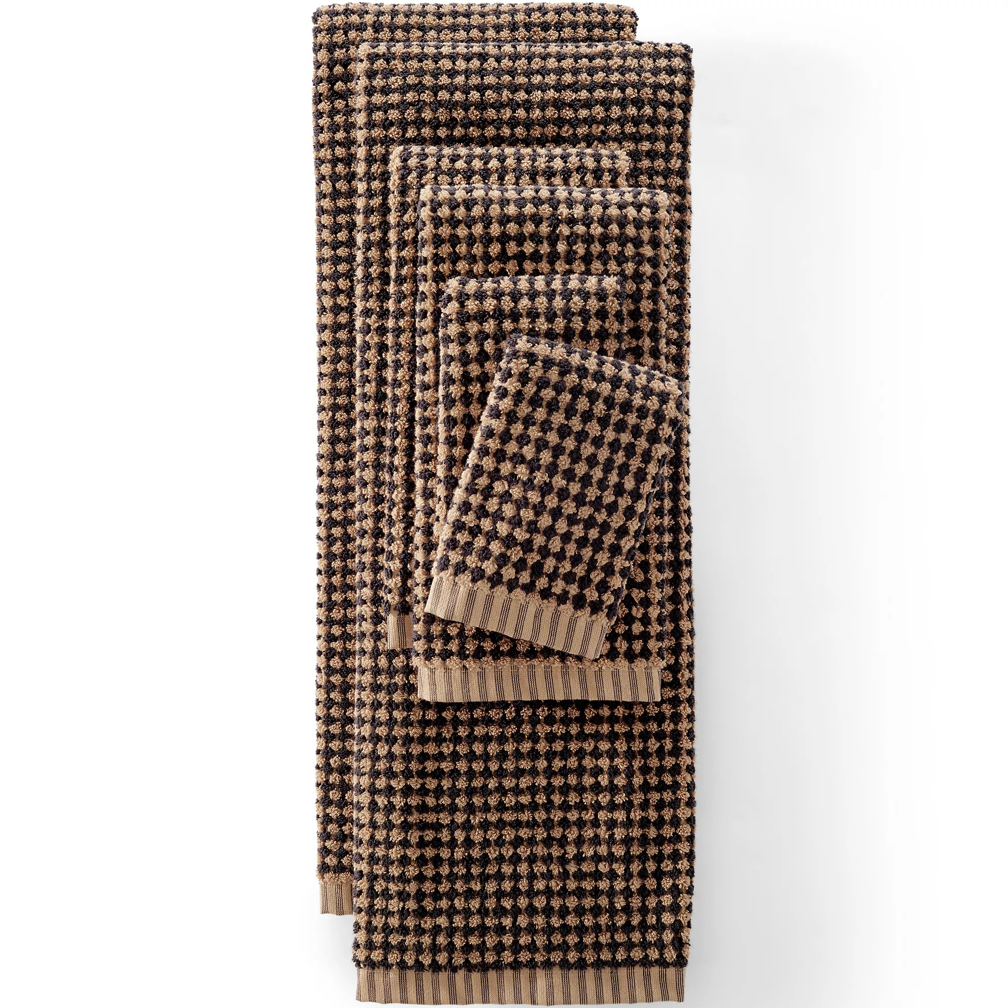 Quick-Dry Cotton Textured Gingham 6-Piece Towel Set | Lands' End (US)