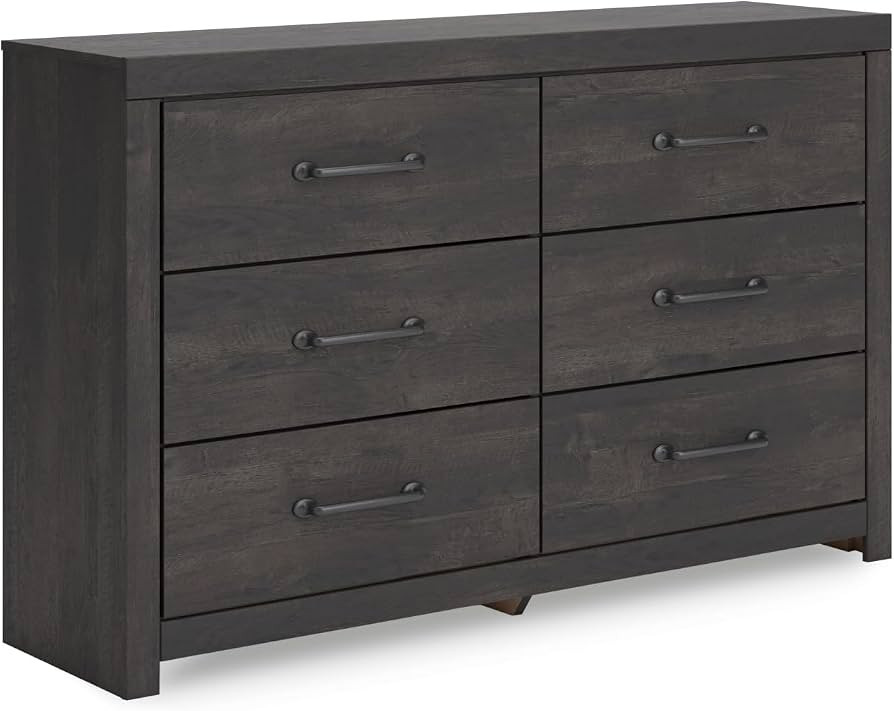 Signature Design by Ashley Granaport 6 Drawer Dresser, Rustic Charcoal Finish, Engineered Wood Co... | Amazon (US)