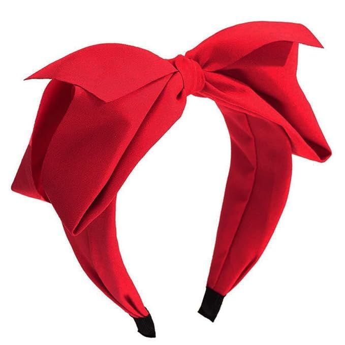 Lvyeer Red Big Bow Headbands for Women Bowknot Headbands Cute Red headbands (Red-a) | Amazon (US)