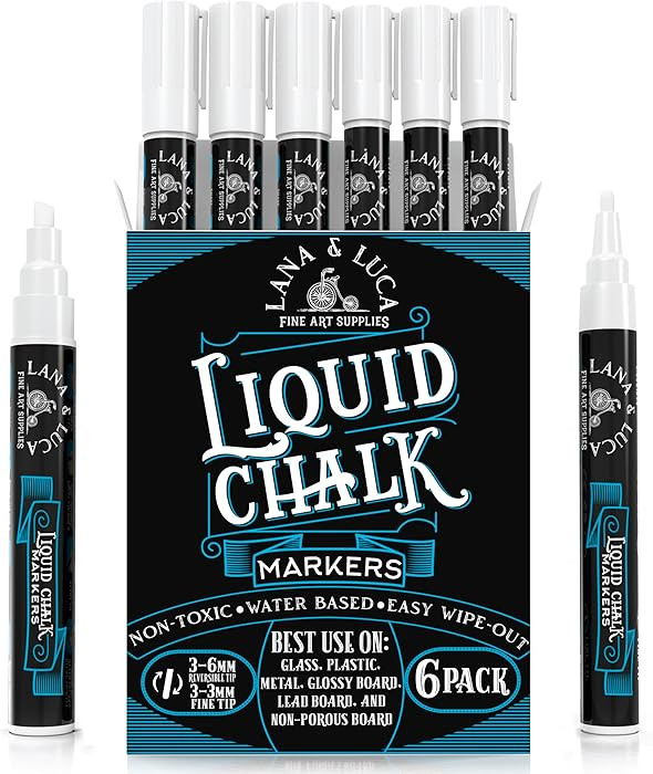 Liquid Chalk Marker Pen - White Dry Erase Marker - Chalkboard Signs, Windows, Blackboard, Glass (... | Amazon (US)