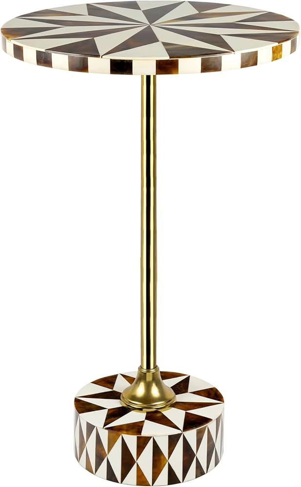 JONATHAN Y END1003A Calix 23.5" Contemporary Minimalist Metal/Resin Round End Table, Dark Brown/W... | Amazon (US)