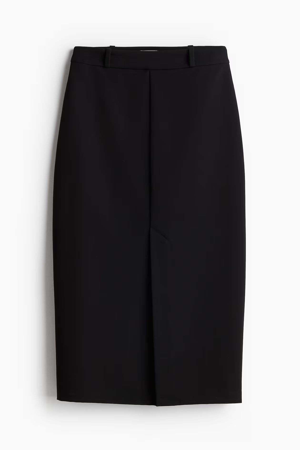 Twill Pencil Skirt - High waist - Midi - Black - Ladies | H&M US | H&M (US + CA)