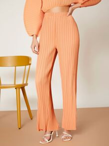 Hogh Waist Robbed Knit Pants | SHEIN