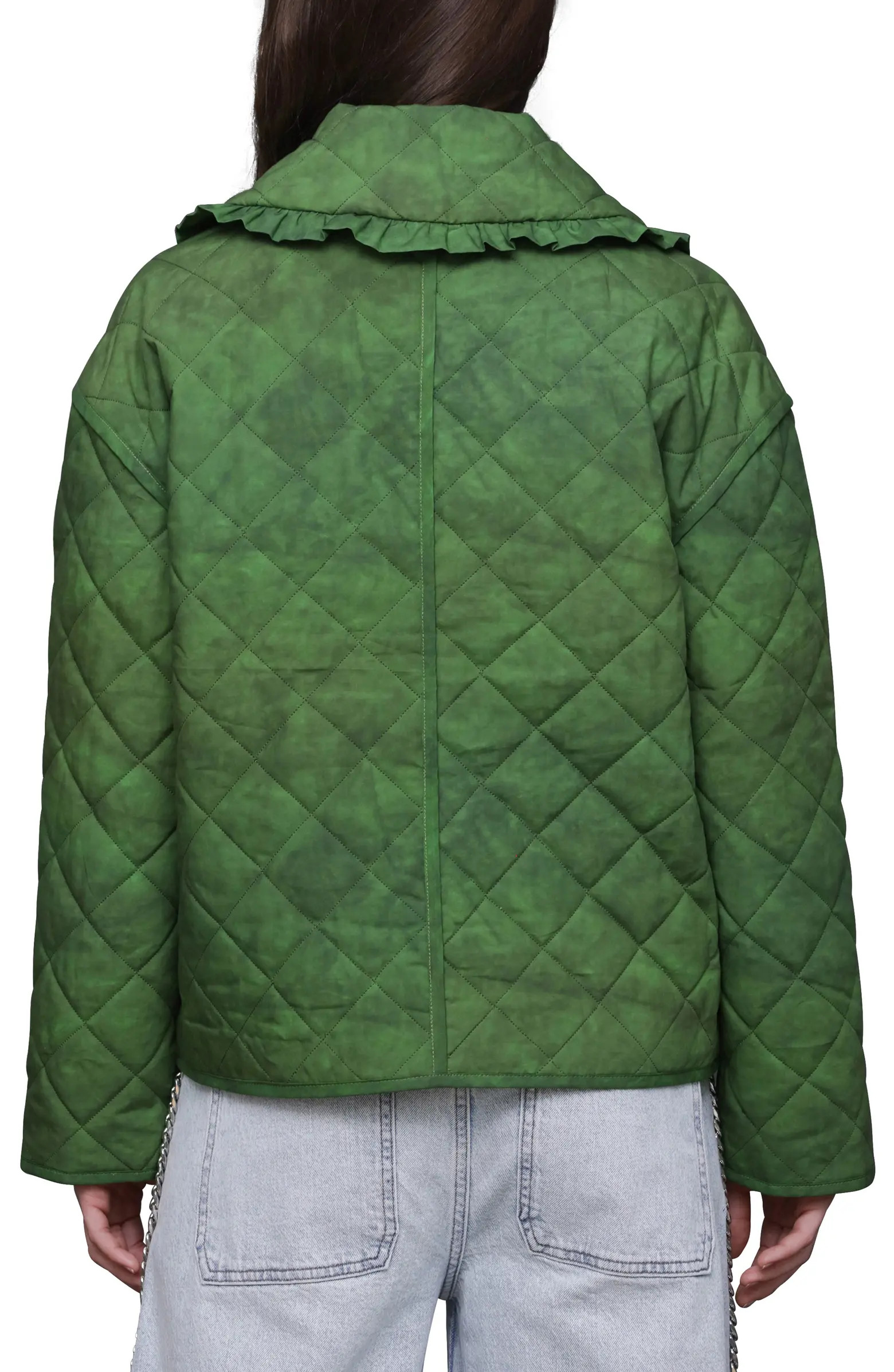 Avec Les Filles Ruffle Collar Quilted Jacket | Nordstrom | Nordstrom