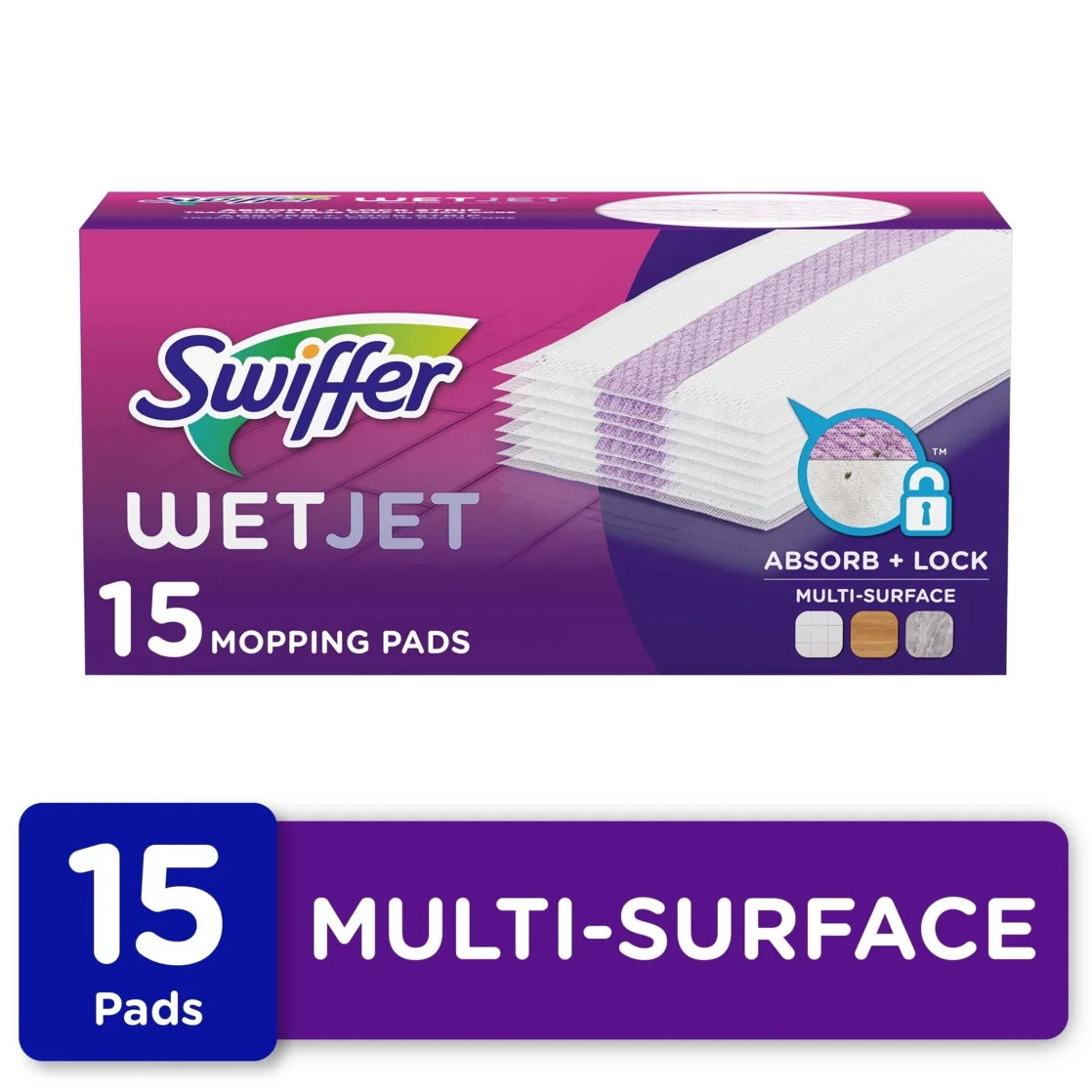 Swiffer Wet Jet Spray Mop Multi-Surface Mopping Pads, Hard Surface Cleaners, 15 Count | Walmart (US)