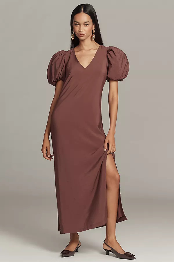 @loverlygrey x Anthropologie Puff-Sleeve V-Neck Maxi Dress | Anthropologie (US)