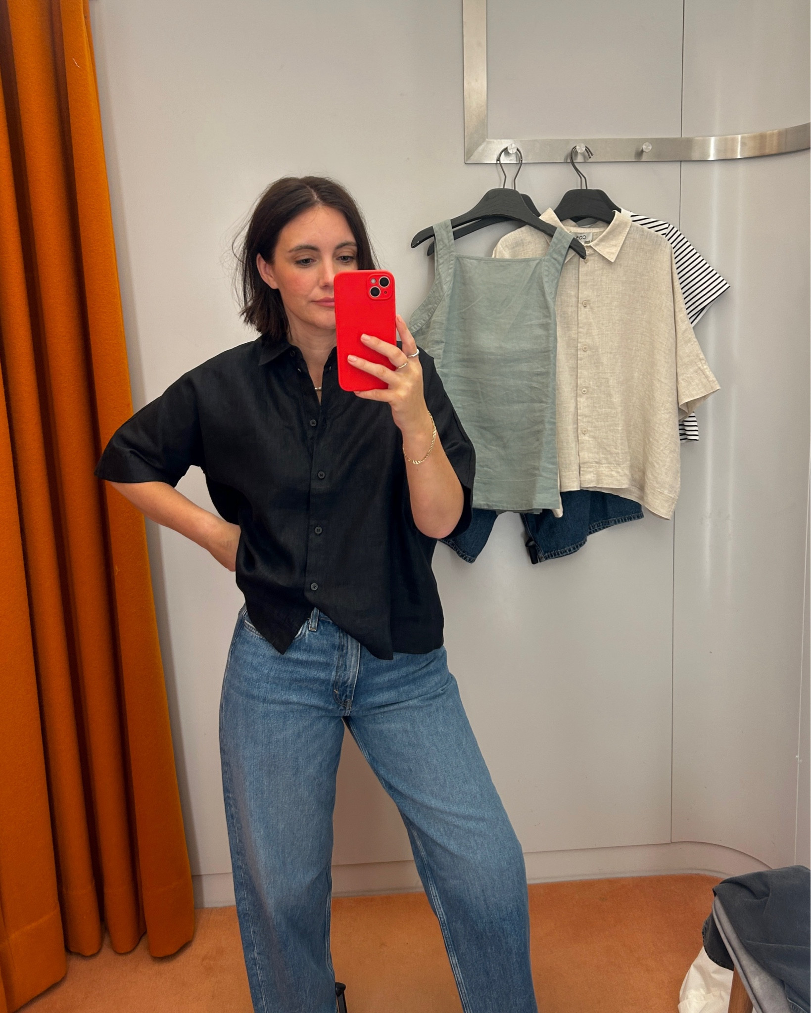 Cos try on 
Cos linen shirt
Cos barrel jeans 

#LTKmidsize #LTKspring #LTKover50style