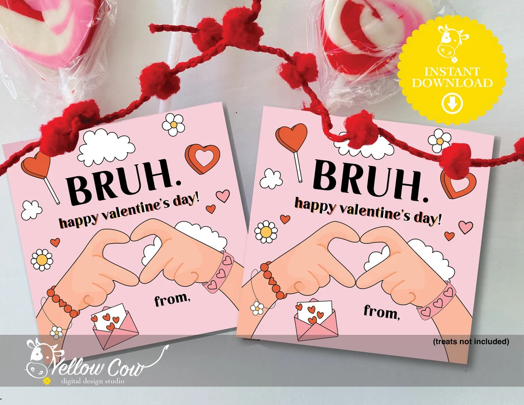 Valentines for Tweens,printable Bruh Valentine Classroom Exchange,friends Bro Bruh Valentine,olde... | Etsy (US)