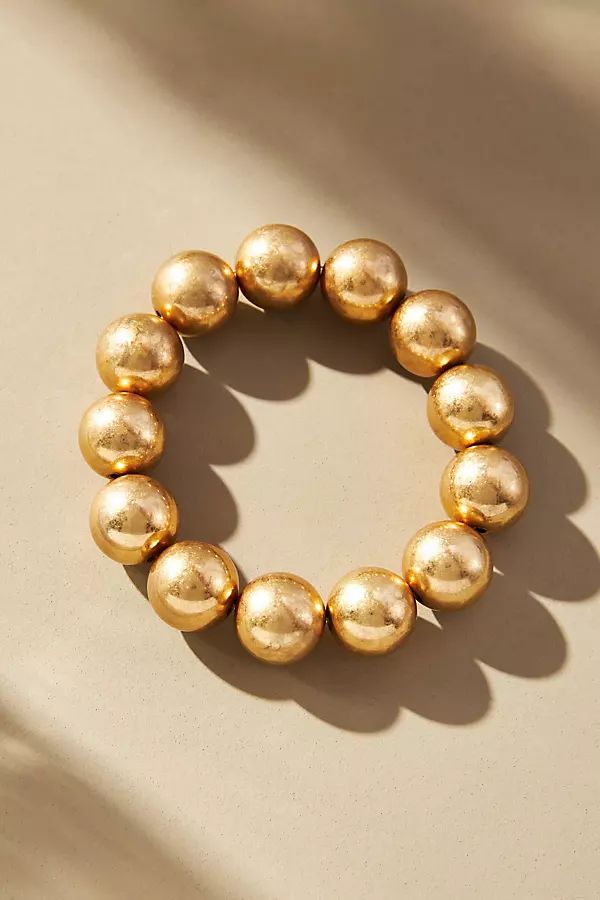 Gold Beaded Bracelet By By Anthropologie in Gold | Anthropologie (US)