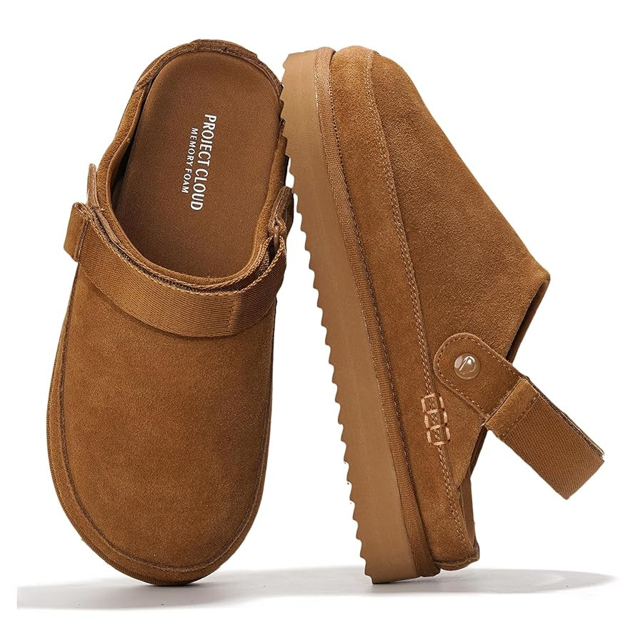 Project Cloud Genuine Suede Clogs for Women - Memory Foam Womens Clogs & Mules with Adjustable St... | Amazon (US)