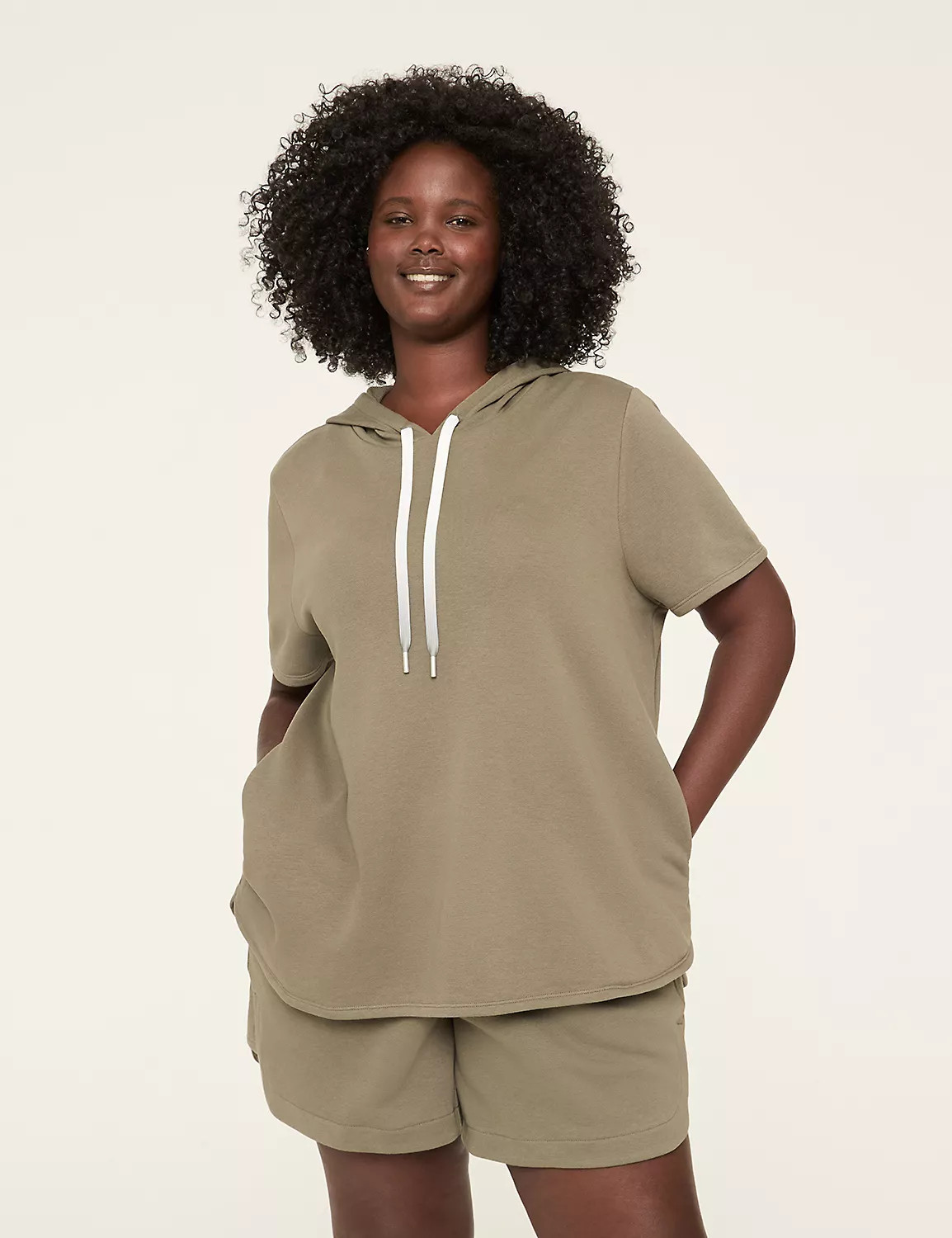 LIVI French Terry Short-Sleeve Hoodie | Lane Bryant (US)