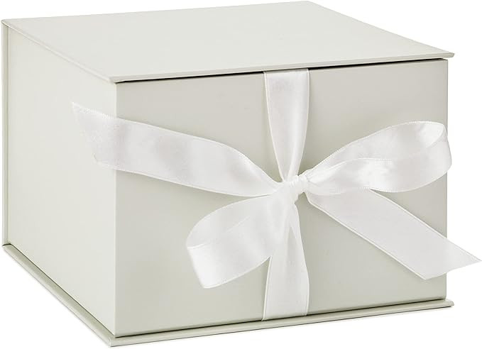 Hallmark Medium Gift Box with Lid and Shredded Paper Fill (Grey White 7 inch Box) for Weddings, B... | Amazon (US)