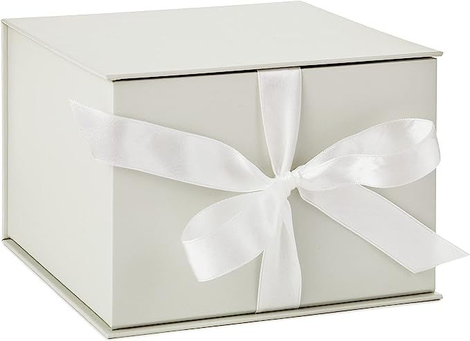 Hallmark 7" Ivory Pearl Gift Box with Lid and Shredded Paper Fill for Weddings, Mothers Day, Brid... | Amazon (US)