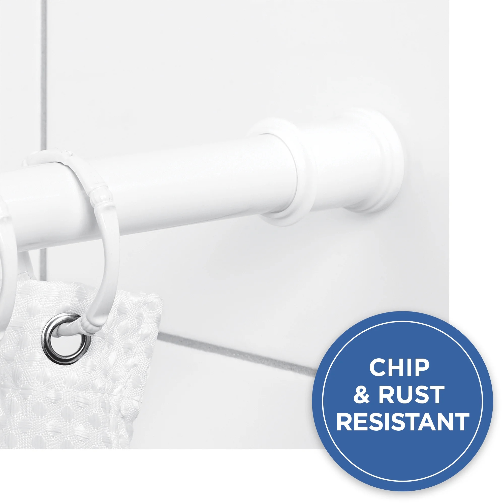 Mainstays Adjustable Tension Shower Curtain Rod for Small or Stall Showers, 27” - 40", White | Walmart (US)