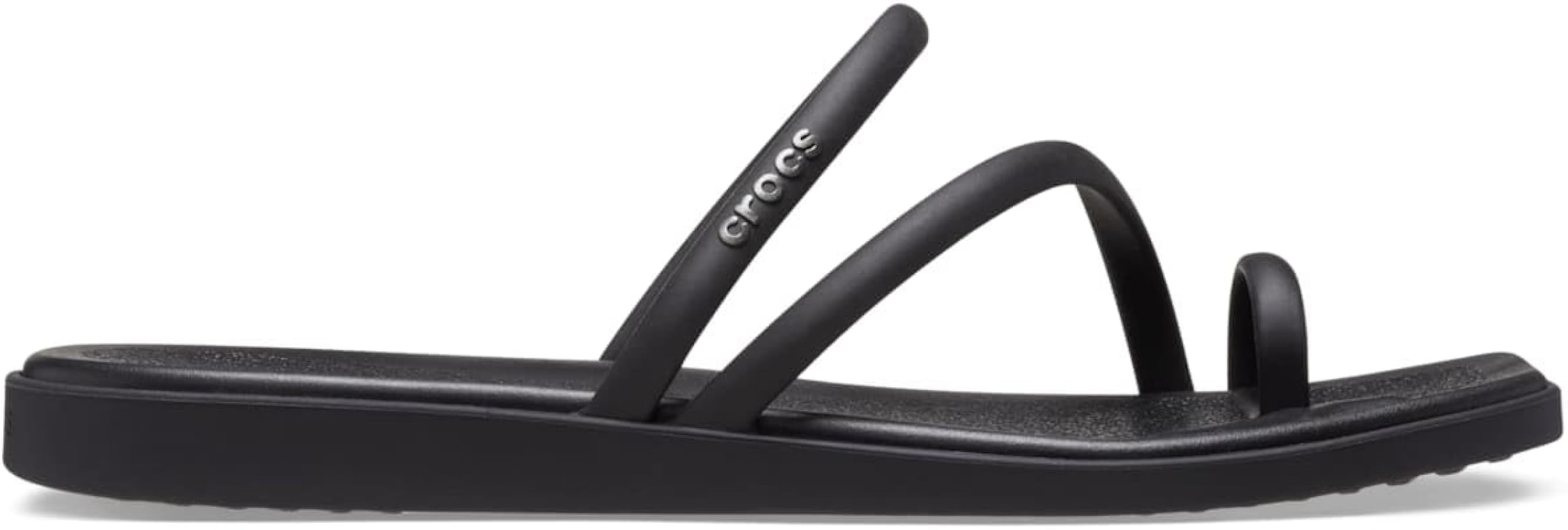 Crocs Women's Miami Toe Loop Sandals | Square Toe Flat | Flexible Straps | Croslite Foam Footbed | Amazon (US)