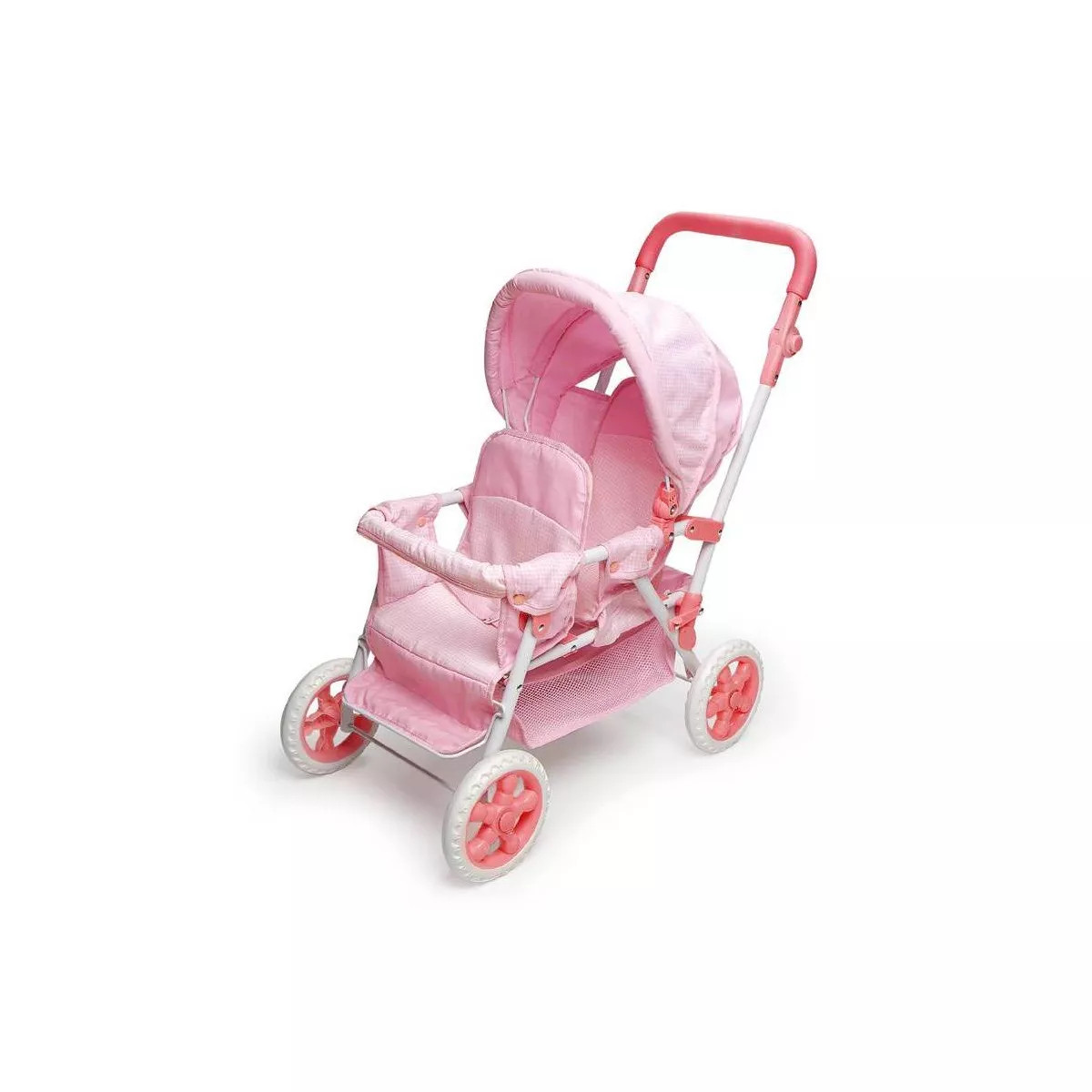 Badger Basket Double Doll Stroller - Pink & White Gingham | Target