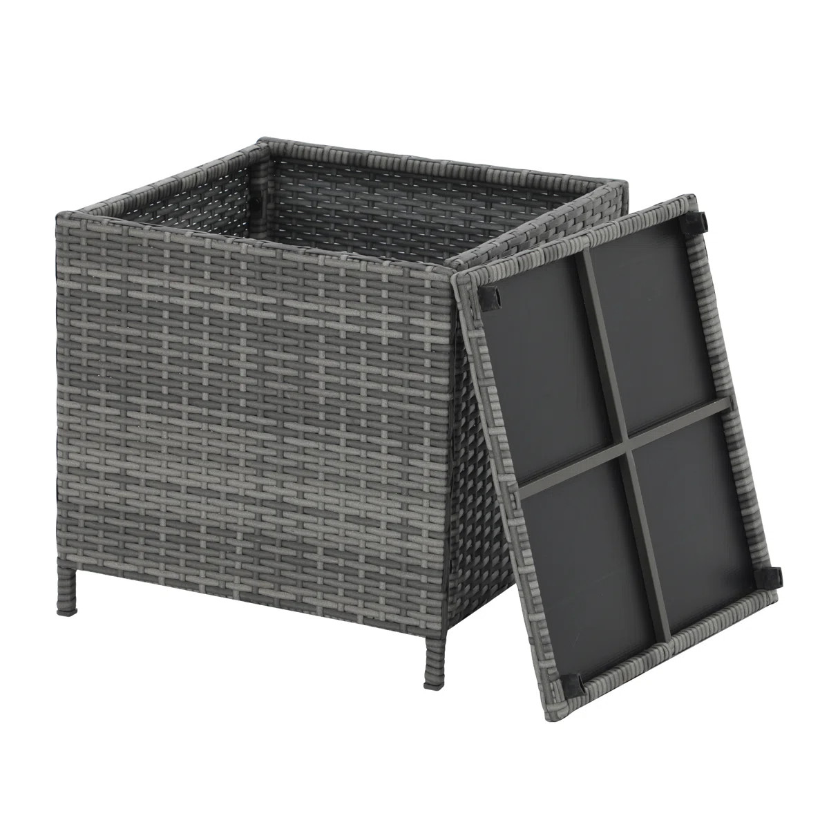 Caimin Square Metal Outdoor Side Table , 18.1'' in. W 18.1'' in. D | Wayfair North America
