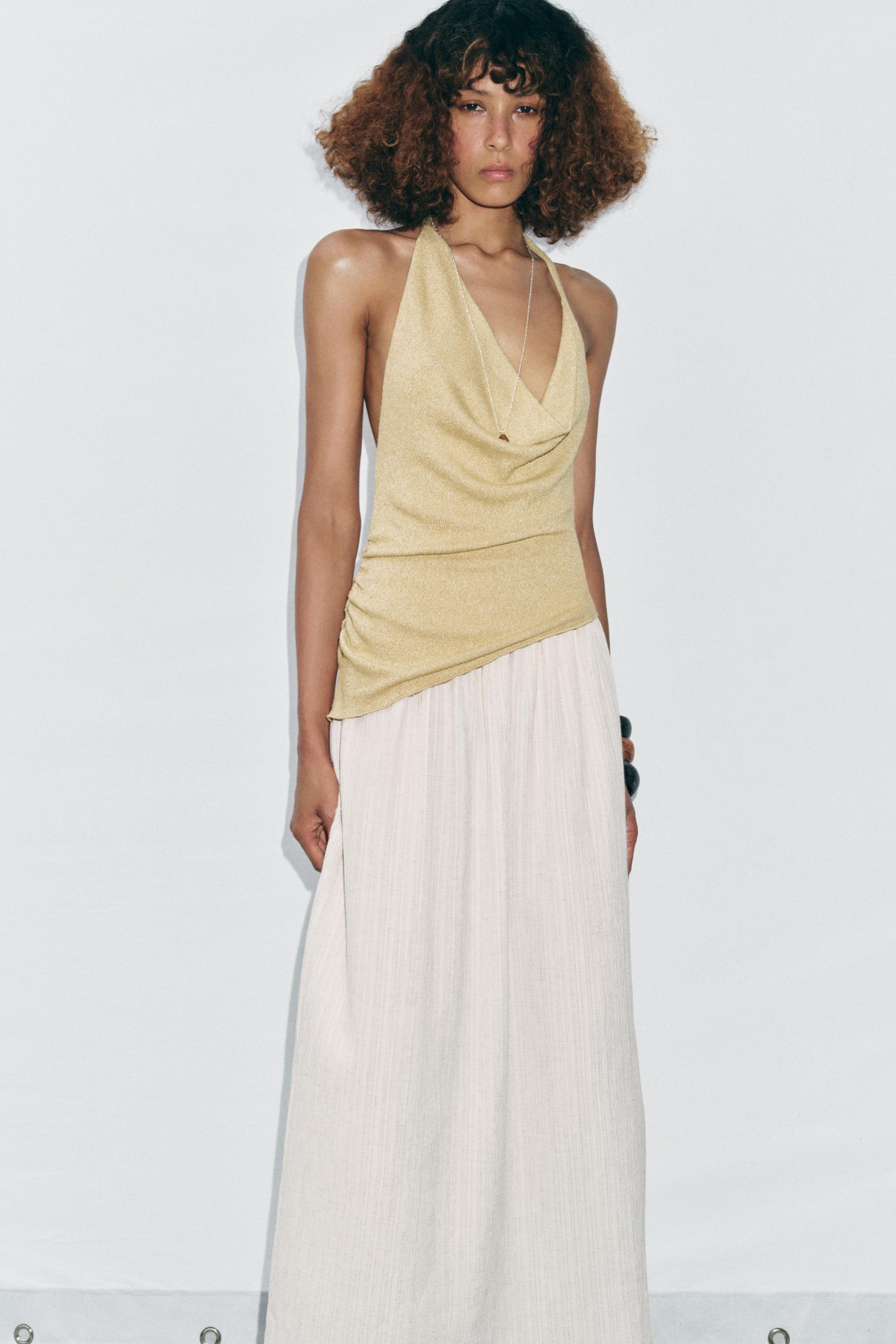 COMBINATION HALTER DRESS | Zara US