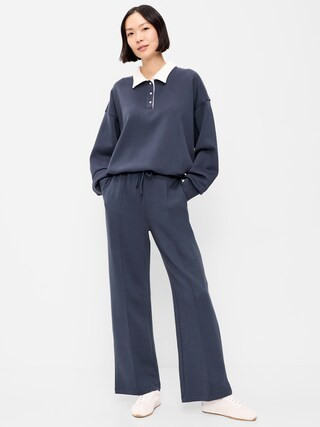 Mid-Rise Dynamic Fleece Textured Wide-Leg Sweatpants | Old Navy (CA)