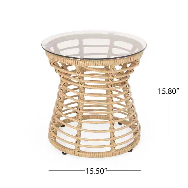 San Pedro Outdoor Wicker Side Table by Christopher Knight Home - 15.50" W x 15.50" L x 15.50" H | Bed Bath & Beyond