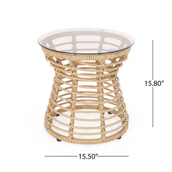 San Pedro Outdoor Wicker Side Table by Christopher Knight Home - 15.50" W x 15.50" L x 15.50" H | Bed Bath & Beyond