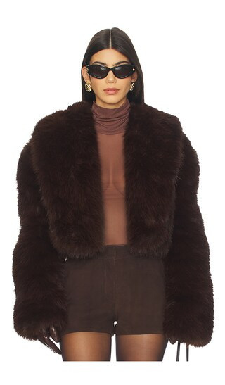 AFRM Stephanie Faux Fur Coat in Brown. - size XL | Revolve Clothing (Global)
