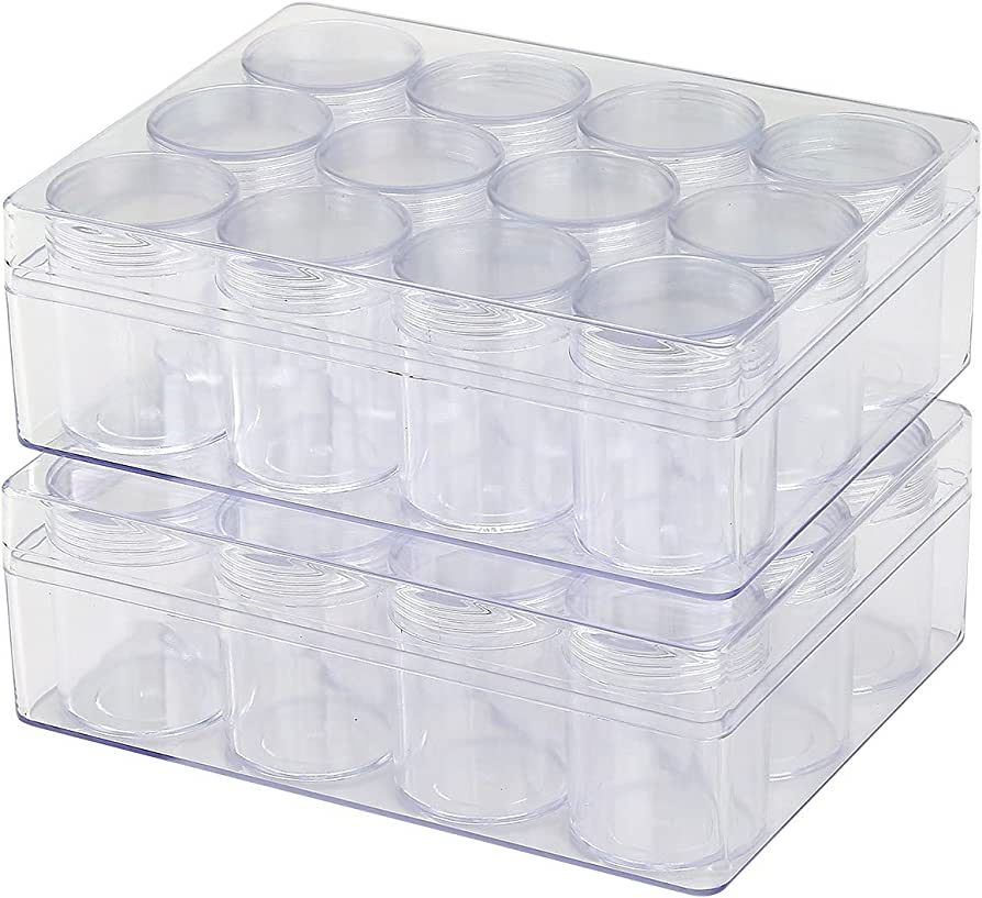 TDOTM 12 Grids Bead Organizer Transparent Plastic Organizer Box for Diamond Painting Storage Cont... | Amazon (US)