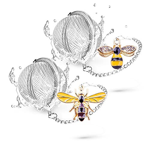 TeaSanavie Handmade Tea Ball Infusers - 2pcs, Honey Bee Strainers with Bee Charm Pendant for Loose Leaf Tea | Amazon (US)