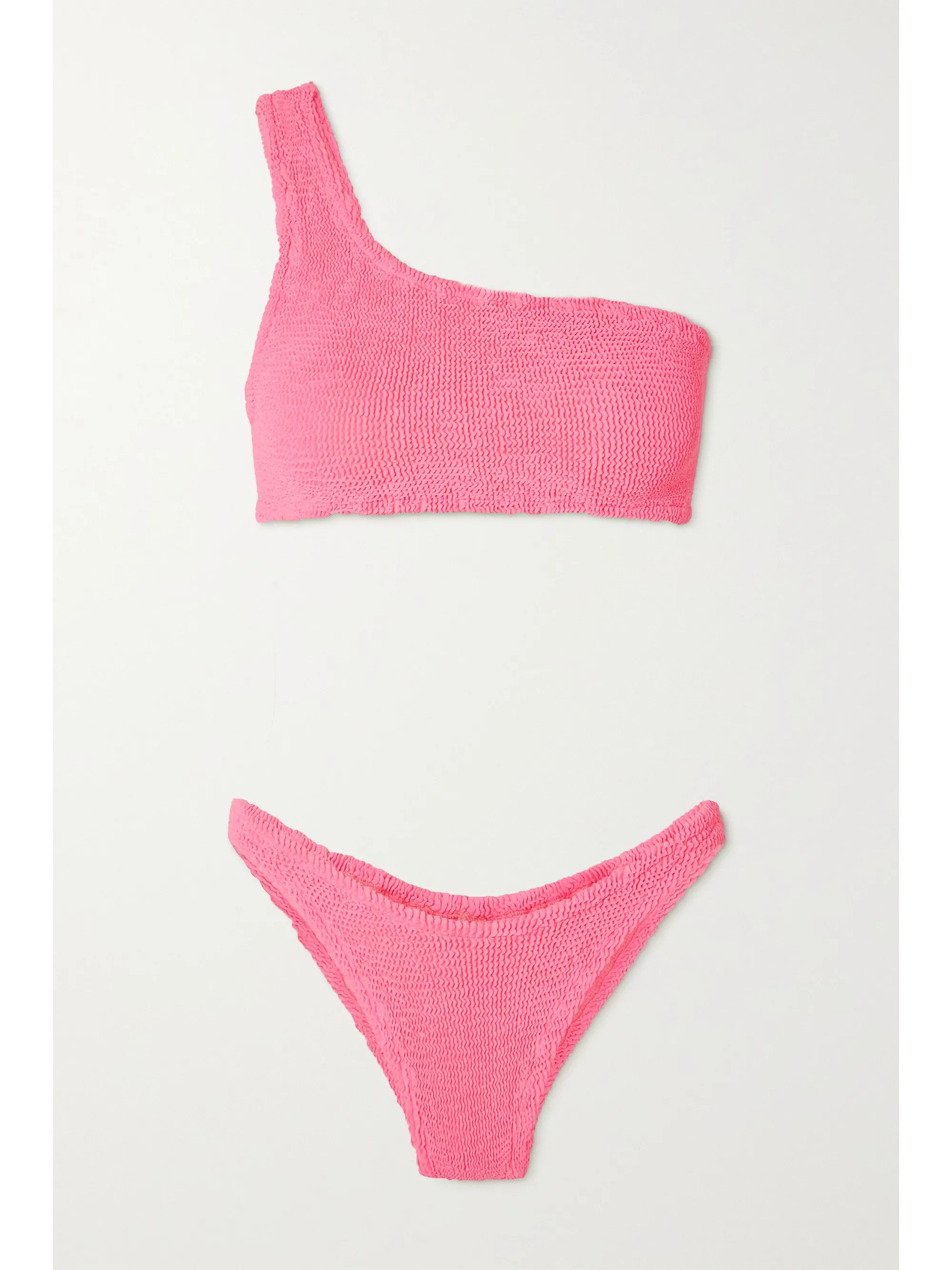 + NET SUSTAIN Nancy one-shoulder seersucker bikini | NET-A-PORTER (US)