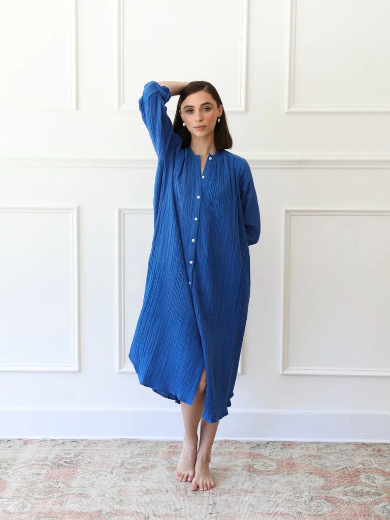 Shop Mille - Jasmine Dress in Azur Double Gauze | Mille