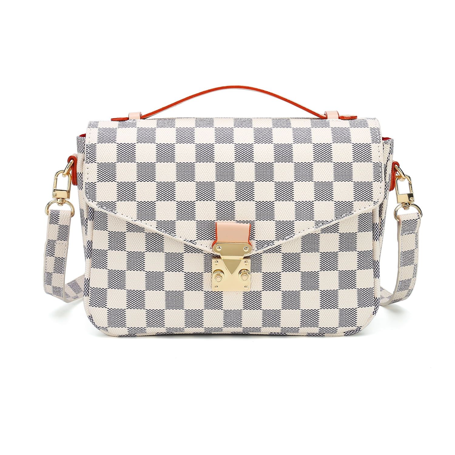 RICHPORTS Checkered Tote Shoulder Handbags Bag with inner pouch PU Vegan Leather - Walmart.com | Walmart (US)