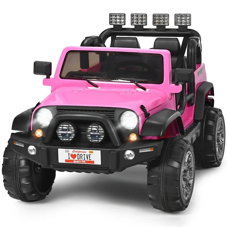 Topbuy Pink 12 V Jeep Car Powered Ride-On with Remote Control - Walmart.com | Walmart (US)
