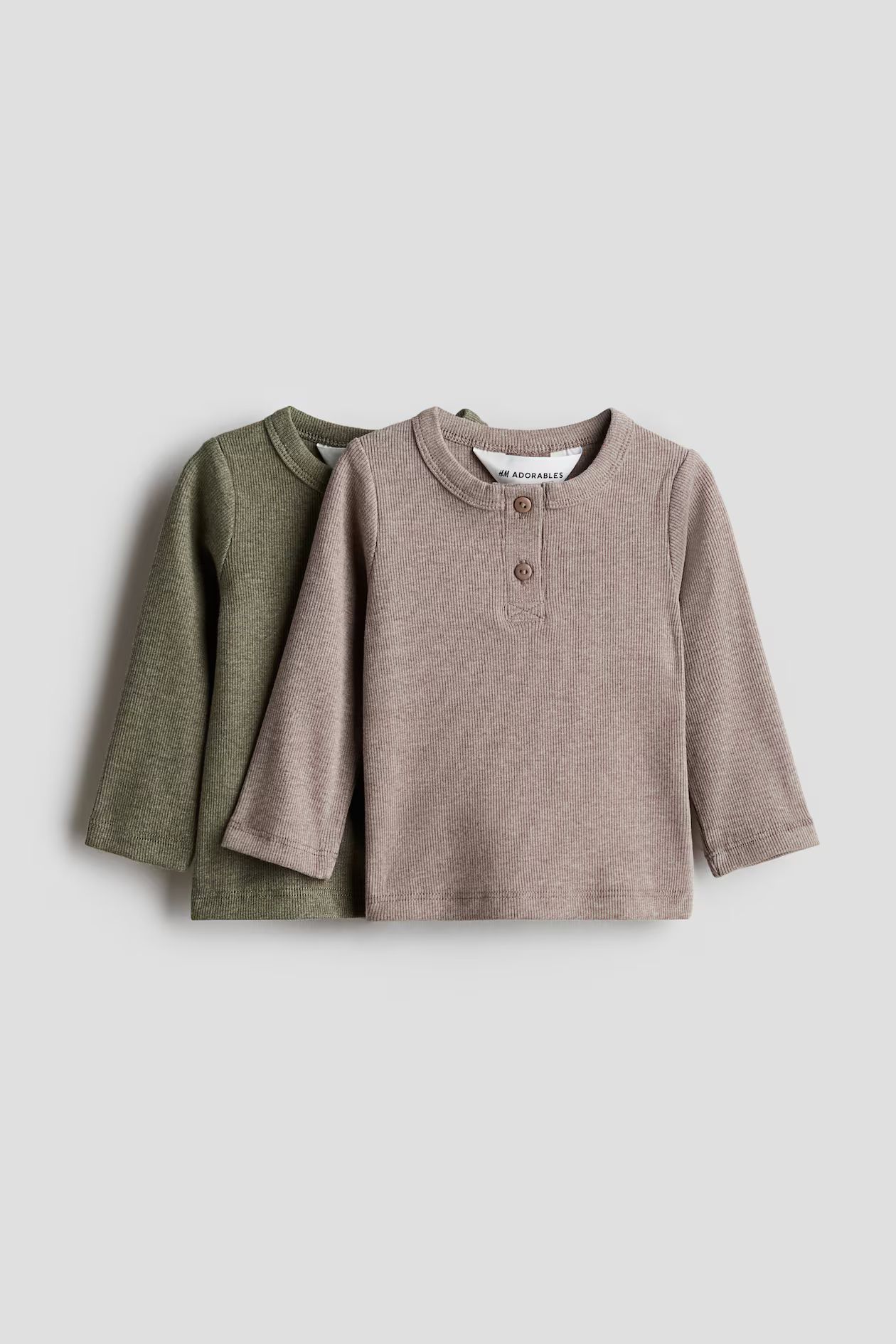 2-pack Cotton Henley Shirts | H&M (US + CA)