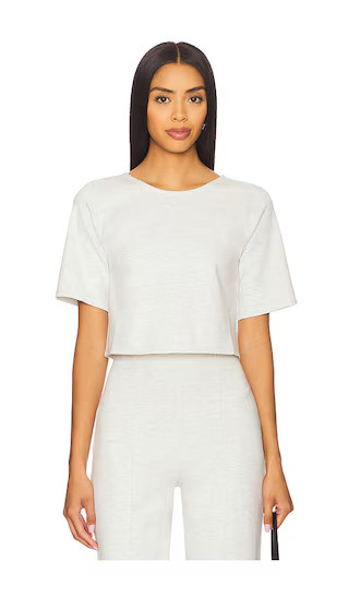 Ponte Knit Short Sleeve Top in Heather Grey | Revolve Clothing (Global)