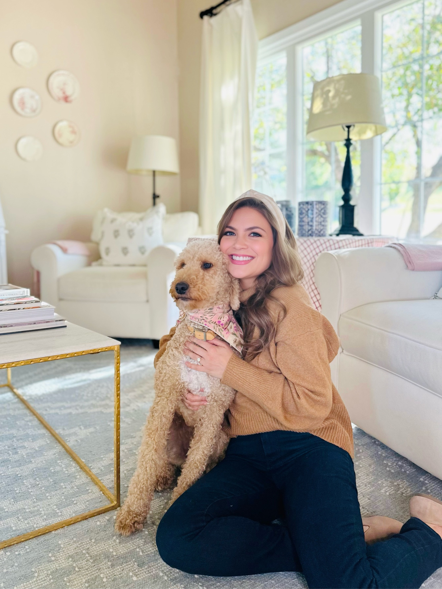 This gorgeous @serena&lily rug is Honey Mae approved! 🩵 I could not be more in love with this space now that this beautiful blue and oh so soft rug is stealing the show! 

Also in love with this super soft (not itchy at all) Carmel sweater! The best part it’s only $25! 🍂

#LTKsalealert #LTKhome #LTKSeasonal