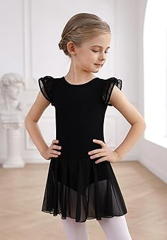 MdnMd Girls Dance Ballet Leotards Dresses for Toddler Ballerina Outfit Skirt Hollow Knot Back Flu... | Amazon (US)