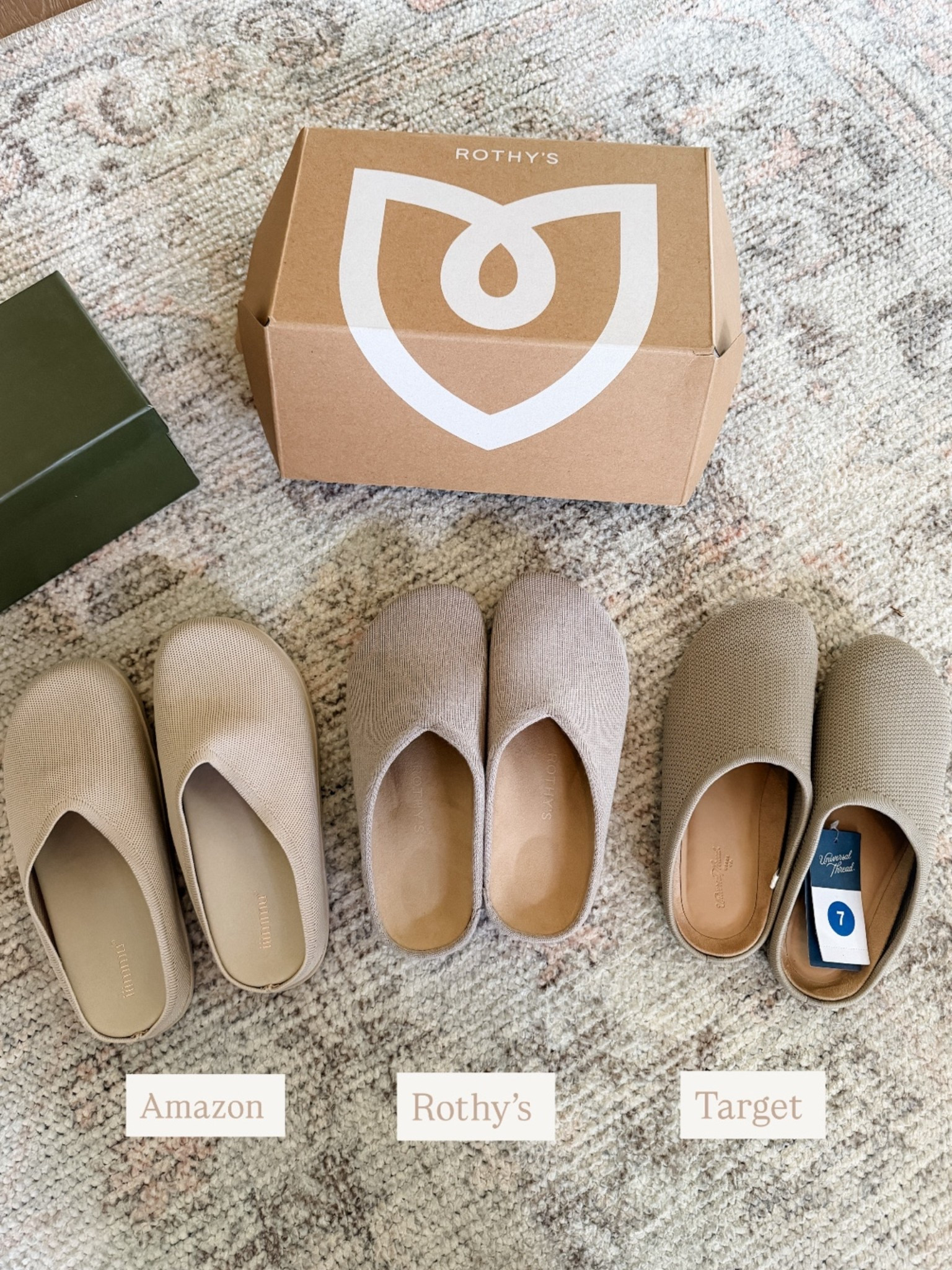 Do you really need to spend $160 on the Rothy’s clogs?! I tested a couple of affordable alternatives from Amazon and Target. While the style of the Amazon clogs is most similar, I didn’t think they were very comfortable, which is the whole point of the shoe! The Target version is extremely comfy, and if I were going for an under $50 option, that’s what I’d buy. But I think the Rothy’s are worth the splurge. 😬