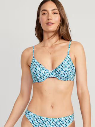 Matching Print Underwire Bikini Swim Top for Women | Old Navy (US)