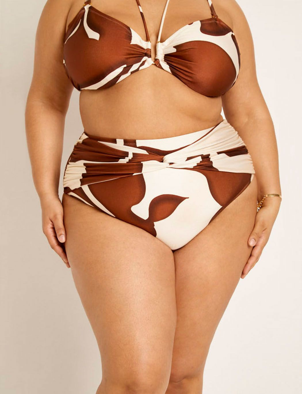 Gabi Fresh Swim x ELOQUII Super High Waisted Bikini Bottom with Twist Front | Eloquii