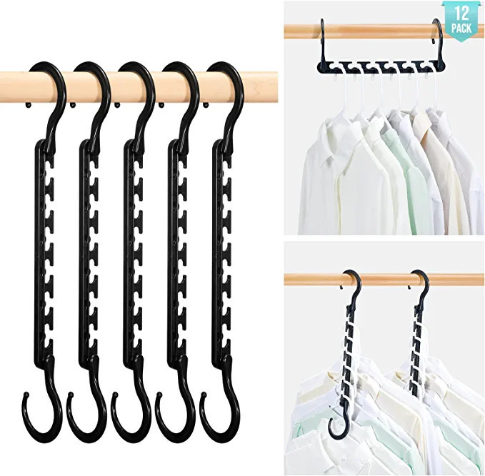 HOUSE DAY Sturdy Plastic Space Saving Hangers 12 Pack, Cascading Hangers Organizer Closet Space S... | Amazon (US)