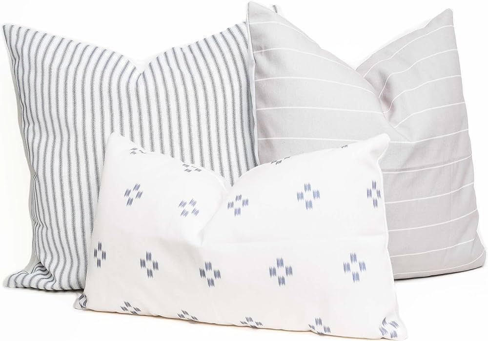 GRATEFUL GOOSE Modern Decorative Throw Pillow Covers Combination Set of 3 (1) 12”x20”, (1) 20... | Amazon (US)