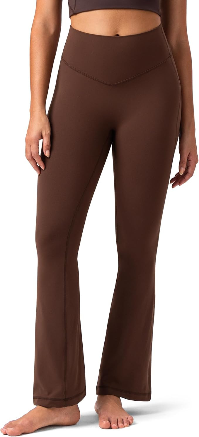 Colorfulkoala No Front Seam Flare Leggings Dreamlux High-Waisted Workout Yoga Pants for Women 27.... | Amazon (US)