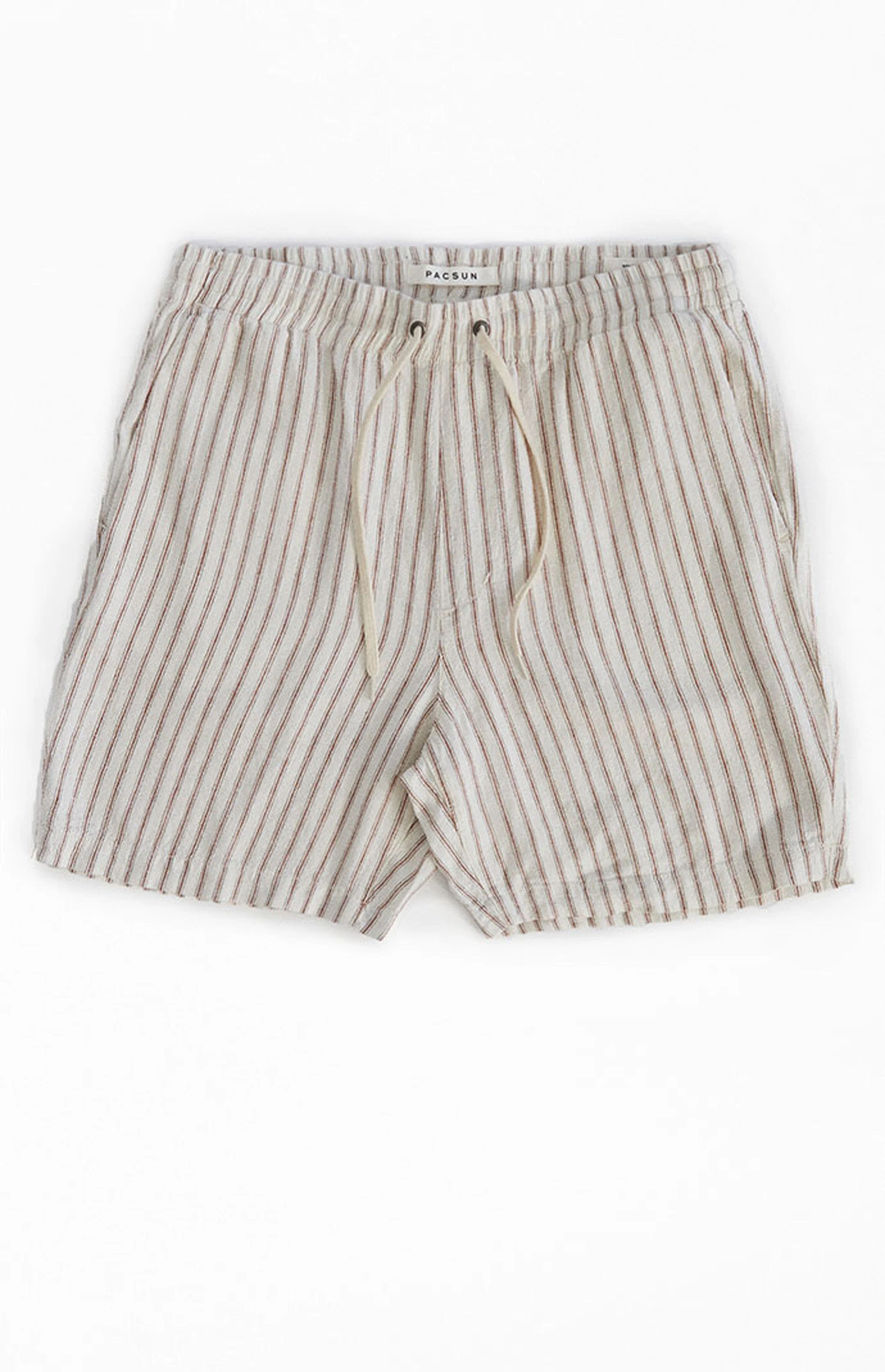 PacSun Cream Striped Cotton Shorts | PacSun | PacSun